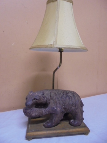 Bear w/ Fish Table Lamp
