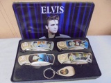 4pc Elvis Presley Lockblade Knife Set w/ Keychain
