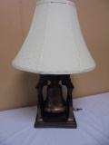 Vintage Chalk Liberty Bell Table Lamp