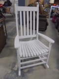 Solid Wood White Painted Rocking Chair