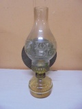 Vintage Glass Oil Lamp w/ Reflector