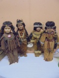 Group of 4 Porcelain Indian Dolls