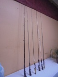 Group of 6 Assorted Fiberglass Fishing Rods