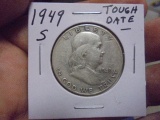 1949 S Mint Silver Franklin Half Dollar