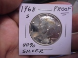 1968 S Mint 40% Silver Kennedy Proof Half Dollar