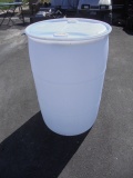 55 Gallon White Plastic Rain Barrel