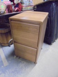 2 Drawer Wooden Rolling File Cabinet