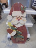 Painted Wooden Santa Décor