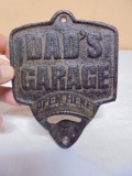 Cast Iron Dad's Garage Bottle Opener