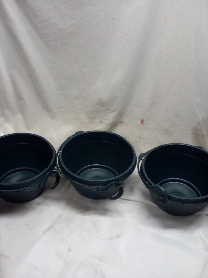 Qty. 3 Strapped Hanging Composite Baskets 10” Diameter