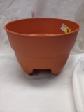 Orange Plastic Flower Pot
