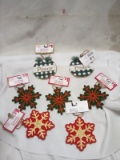 Holiday Style Christmas Ornaments. Qty 7