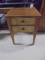 Antique Solid Wood 2 Drawer Side Table