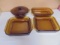 4pc Group of Brown Glass Baking Dishes