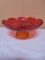 Vintage Amberina Art Glass 8 Petal Footed Bowl