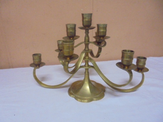 Vintage Brass 9 Candle Candleabra
