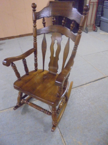 Beautiful Solid Oak Rocking Chair