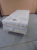 Twin Size Bed Complete w/ Double Pillow Top Mattress & Metal Frame
