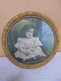 Vintage Ornate Framed Girl Print