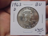 1963 D Mint Silver Fraklin Half Dollar