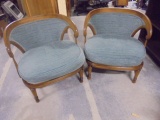 2 Matching Vintage MCM Style Upholstered Side Chairs