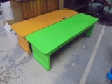 2 Solid Wood Painted Benches