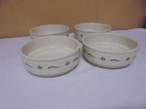 Set of 4 Longaberger Woven Traditions Heritage Green Bowls