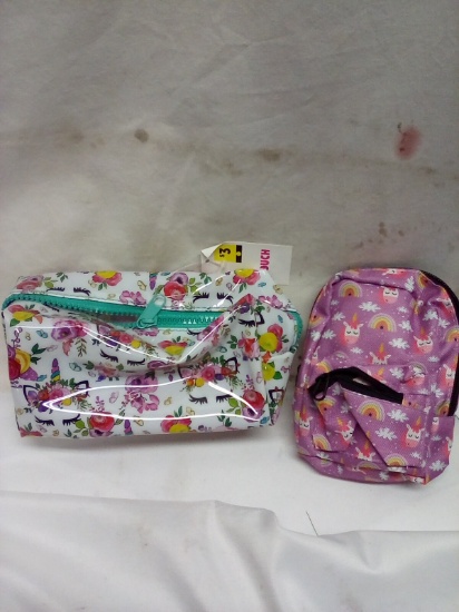 QTY 1 each, unicorn pouch and mini backpack