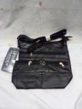 Stone N.Y  Black Leather Cross Body Bag/Purse.