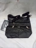 Stone N.Y  Black Leather Cross Body Bag/Purse.
