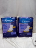 Breeze Maxi Pads w/ Flexi-Wings. Size 5 Extra Heavy Overnight. Qty 2.