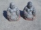 2 Matchign Cement Buhda Statues