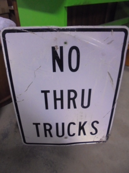 Metal No Thru Trucks Sign