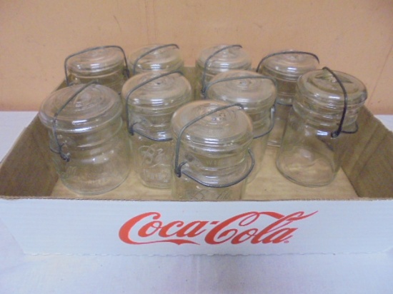 Group of 9 Vintage Pint Ball Glass Canning Jars