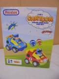 Prextex 2-in-1 Cartoon R/C Police & Race Car Set
