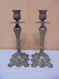 Set of Vintage Ornate Candle Stick Holders