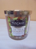 Brand New Tuscany Tea Tree & Sandlewood 3 Wick Jar Candle