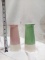 QTY 1 each Pink and green ceramic vase