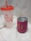 QTY 2 tall Cup with lid, QTY 1 metal wine glass