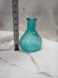 QTY 1 teal glass vase