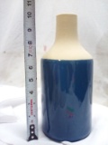 QTY 1 Blue and tan Ceramic vase