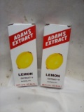 Adam’s Extract Lemon Extract. Qty 2- 1.5 fl oz Bottles.
