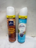 Glade Air Freshener 8.3 oz Spray Cans. Qty 2. Fireside & Aqua Waves.