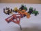 (2) 1/64 Scale John Deere Tractors & Asorted Farm Toys