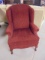 Beautiful Burgundy Upholstered Wing Back Chair