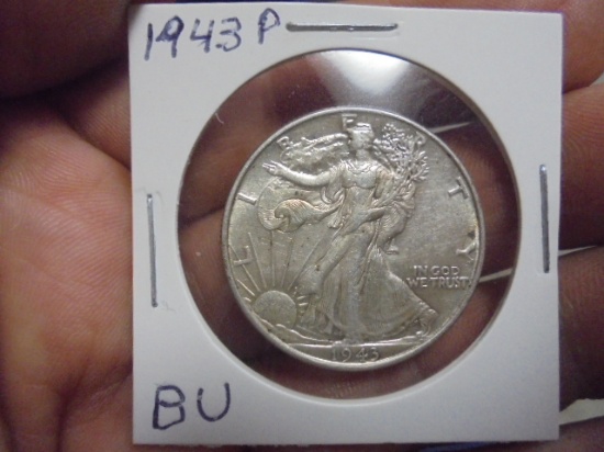 1943 P Mint Silver Walking Liberty Half Dollar