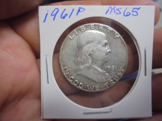 1961 P Mint Silver Franklin Half Dollar