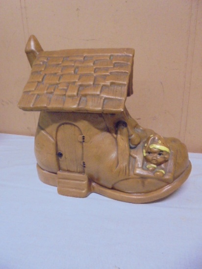 Vintage Old Lady Who Lived in a Shoe Cookie Jar