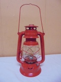 Red Metal Kerosene Lantern
