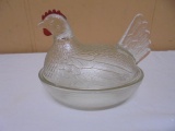 Vintage Indiana Glass Hen on Nest
